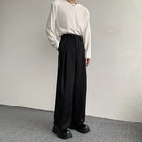 AIDASE  -  Korean Black Suit Pants Men Oversized Fashion Social Mens Dress Pants Loose Straight Wide Leg Pants Mens Office Formal Trousers aidase-shop