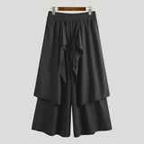 AIDASE  -  Streetwear Trendy Mens Solid Color Trousers Spring Summer Fashion Pleated Loose Straight Pants Men Casual Simple Suit Pants aidase-shop