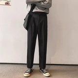 Aidase Hong Kong Style Summer Casual Pants Men Loose Straight Nine-point Pants Korean Style Casual Versatile Iron-free Suit aidase-shop