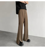 AIDASE  -  Brown Black Suit Pants Men Fashion Social Mens Dress Pants Korean Casual Loose Flared Pants Mens Office Formal Trousers M-2XL aidase-shop