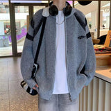 AIDASE  -  American Retro Striped f High Collar Sweater Coat Casual Sle Knitted Autumn Winter Outerwear for Men And Women aidase-shop