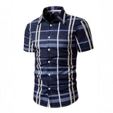 AIDASE  -  Classic Simple Geometric Lines Digital Printing Men's Business Summer Wide Loose Shoulder Short Sleeve aidase-shop