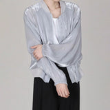 Aidase Mens Casual Satin Jacket Genderless 2024 Spring Summer New Fashion Thin Breathable Simple Soft Solid Color Jacket Unisex aidase-shop
