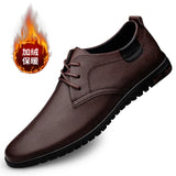 55.42Aidase New Men Casual Leather Shoes Fashion Brand Classic Men  Leather Shoes Brown/Black Hot Sale Breathable Business Lace-Up Men Shoes aidase-shop