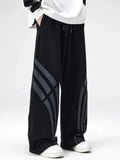 Aidase Cotton Straight Leg Sweatpants Men's Loose Drape Side Stacked Athletic Casual Pants Irregularly  Soft Breathable Simple Sport aidase-shop