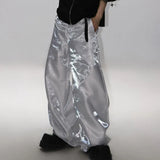 Aidase Metallic Party Nightclub Wide Leg Pants Autumn New Youth Trend Loose Satin Shiny Suit Pants Straight Leg Pants For Men