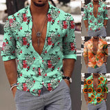AIDASE  -  Chest Pocket Formal Dress Men'S Shirt Men Long Sleeve Winter Casual Printed Shirts Fashion Top Blouse Man Clothing Camisas aidase-shop