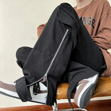 Aidase Zipper Cargo Pants Men Parachute White Cargo Trousers Male Hip Hop Streetwear Vintage Loose Casual Safari Style 5XL