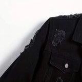 AIDASE  -  New Fashion Autumn Winter Men Black Solid Color Turn-down Collar Long Sleeve Single Breasted Casual Trendy Denim Jackets Coats aidase-shop