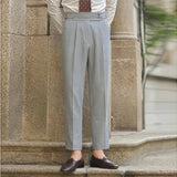 AIDASE  -  New Business Men Luxury Naples Suit Pants Casual Premium Striped Gentleman Dress Pants Commercial Parisian Style Chic Trouser aidase-shop