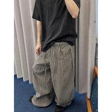 AIDASE  -  Loose Vertical Striped Casual Pants Men Women Straight Leg Floor-Length Retro Lazy Style Versatile Fashion Brand Spring Autumn aidase-shop