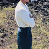 AIDASE  -  Spring Autumn Fashion Men's Polo Shirts Knitted Long Sleeve Button-up Polo Neck Tops Vintage Solid Color Mens Pullover Tops aidase-shop