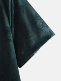 AIDASE  -  Men's Short Sleeve Shirt Casual Fashionable Elegant Jacquard Turn-down Collar Button Half Sleeve aidase-shop