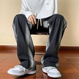 AIDASE  -  Elastic Waist Elastic Pants Men's Drawstring Loose Wide Leg Jeans Casual Daily Practical All-in-one Trend High Street Men Jeans aidase-shop