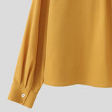 AIDASE  -  Men Casual Shirt Solid Color Lapel Long Sleeve Button Men Clothing Streetwear Loose 2025 Fashion Male Crop Tops Shirts aidase-shop