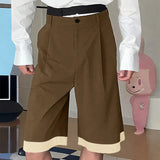 AIDASE  -  Men Shorts Patchwork Button Loose Korean Style Casual Men Bottoms Streetwear Summer 2025 Fashion Male Shorts S-5XL aidase-shop