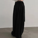 AIDASE  -  Men Wide Leg Pants Solid Color Button Joggers Lace Up Loose Trousers Men Streetwear Loose Fashion Casual Male Long Pants aidase-shop
