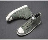 AIDASE  -  New Retro Unisex Canvas Shoes High Top Lace Up Women Men Middle Cut Sneakers Fresh Solid Colors Students Casual Shoes aidase-shop