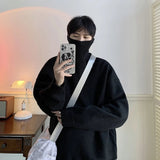 AIDASE  -  Men's High Ne Knitted Sweater Pure Color Loose Fit Winter Warm Trendy Hong Kong Sle Underwear Casual Long Sve Top aidase-shop