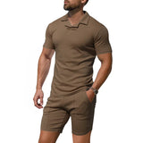 AIDASE  -  Summer Men's British Burke Shirt Short Sleeve Shorts Casual Slim Fit Sports Quick Drying POLO Suit aidase-shop