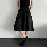 AIDASE  -  Men Suit Shorts Simple Pleated Design Casual Solid Color Trousers Straight Wide Leg Loose Male Bottom Korean Summer aidase-shop