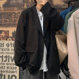 Aidase Korean Style Blazer Men Fashion Solid Color Business Casual Suit Jacket Men Streetwear Loose Dress Jackets Mens Formal Blazer aidase-shop