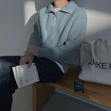 AIDASE  -  New Fashion Men's Solid Color Casual Trendy Turtleneck Long Sleeve Simple Basic Loose Knitted Sweater Pullovers Male Clothes Top aidase-shop