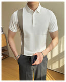 AIDASE  -  New Men's Stretchable Business Casual Polo Shirt, Fashion Slim Fit Short Sleeve T-Shirt, Available in Plus Sizes M-5XL. aidase-shop