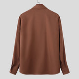 AIDASE  -  Men Shirt Printing Lapel Long Sleeve Button Loose Casual Men Clothing Streetwear Korean Style Fashion Tops Male Shirts aidase-shop