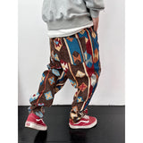 Aidase American Streetwear Geometric Pattern Casual Pants Men Clothing Ethnic Style Jacquard Cargo Trousers Harajuku High Quality Pants aidase-shop
