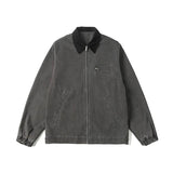 AIDASE  -  Autumn Winter New Fashion American Men's Color-coded Casual Trendy Simple Basic Loose Turn-down Collar Zipper Jackets Male Coats aidase-shop