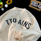 AIDASE  -  Suede Printed Baseball Uniform Jacket Men Spring Autumn American Retro Loose Casual Versatile Sports Jacket Preppy Button Coat aidase-shop
