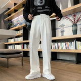 AIDASE  -  Fluid Khaki Trousers for Men Draped Wide Leg Man Suits Pants Formal High Quality Work Wear Tailoring Slacks Thin Casual Fashion aidase-shop