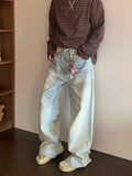 AIDASE  -  American Retro High Street Baggy Jeans Men Women Worn out Loose Wide Leg Long Pants Casual Loose Fit Jeans for ex aidase-shop