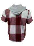 AIDASE  -  Plaid shirt Men's fall fashion junior high school jacket casual loose single breasted small pocket hooded long-sleeved shirt aidase-shop