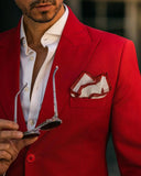 AIDASE  -  Red Gentleman New Mens Suits Two-Pieces Coat Trousers Broadcloth Authentic Tailored Classic Wedding Tuxedos Formal Occasions aidase-shop
