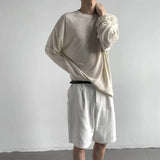 AIDASE  -  Autumn New Men's Solid Color Long-Sleeved T-Shirt American Retro Fashion Trend Casual Simple Loose Breathable Niche Men's Tops aidase-shop