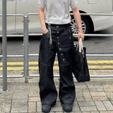 AIDASE  -  American Vibe Washed Bell Bottom Jeans for Men Casual Straight Fit Loose Versatile Denim Pants Autumn Trend Cleanfit aidase-shop