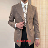 Aidase High Quality Wedding Suit For Men Business Formal Casual Double Breasted  Dress Suit 2 Pieces Office Work Party Prom Costume aidase-shop