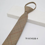AIDASE  -  British Style Fashion TR Fabric Plaid Neck Ties For Men Formal Brown Khaki Wool Clip Tie Luxury Soft Free Knot Lazy-tie Cravat aidase-shop