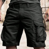 AIDASE  -  Men's Tactical Cargo Shorts Black Multi-Pocket Straight Leg Casual Workwear Shorts aidase-shop