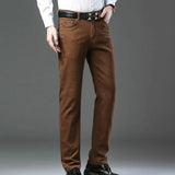 AIDASE  -  Star Boy Male Jeans Regular Fit Stretch Knit Denim Jeans Straight Leg Casual Pants For Men aidase-shop