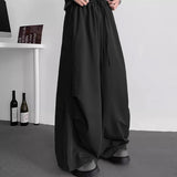 AIDASE  -  Men Cargo Pants Solid Color Drawstring Joggers Casual Trousers Men Oversize Streetwear 2025 Fashion Male Thin Long Pants aidase-shop