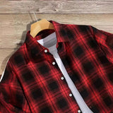 AIDASE  -  New Men's Casual Plaid Short Sleeve Turn-down Collar Cardigan Shirt Breathable Versatile Half Sleeve aidase-shop