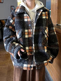 AIDASE  -  Casual Long Sleeve Mens Woolen Jacket Coat Plaid Printed Button-up Turn-down Collar Jackets Men Spring Vintage Cardigan Tops aidase-shop