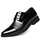 Aidase Social Shoe for Men Casual Business Patent Leather Dress Shoes Man Bright Upper Pointed Toe Trend Office Suit Footwear New aidase-shop