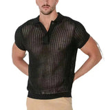 AIDASE  -  Summer Solid Color Trendy Men's T-shirt Loose Knitted Short Sleeve Fashion Casual Male Tops 21E2114 aidase-shop