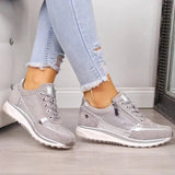 AIDASE  -  Plus Size Casual Sneakers Women's New Style European and American Thick Bottom Old Man Shoes Solid Color Loafers Women's Sh aidase-shop