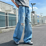 AIDASE  -  Male Ripped Jeans American Style Loose Straight Wide-Leg Floor-Length Denim Pants 2025 New Fashion Casual Clothing 21E6754 aidase-shop