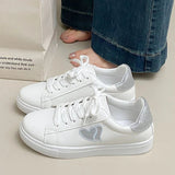 AIDASE  -  Women's Chic Heart White Sneakers Low Top Casual Sport Shoes Lightweight Trendy Footwear aidase-shop